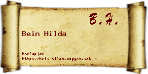 Bein Hilda névjegykártya